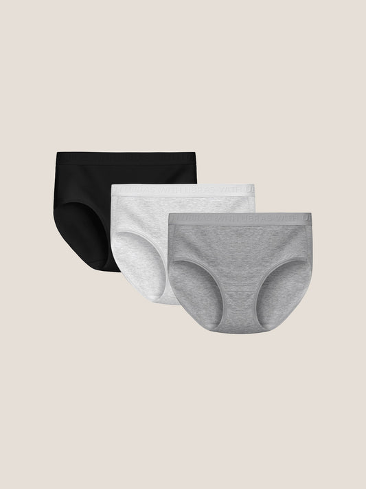 3pcs Cotton Rib Mid-Rise Briefs